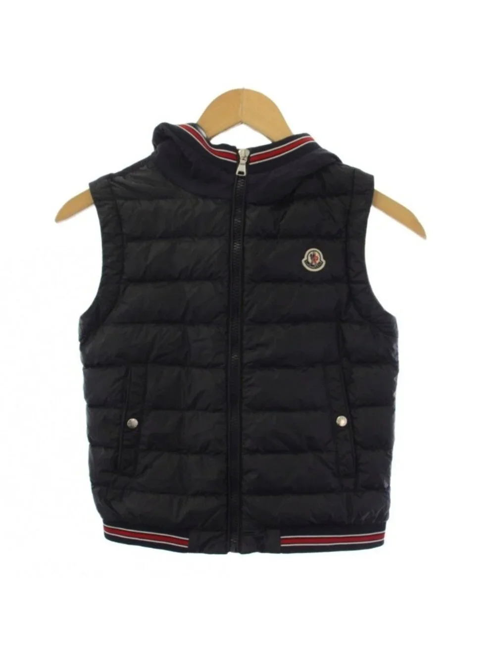 Moncler Down Vest Zip Up Hood 10 Navy